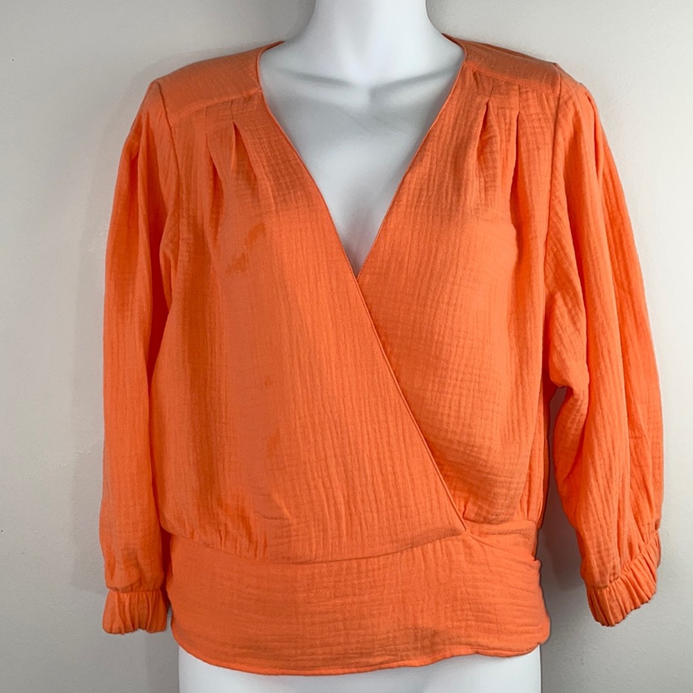 Women's Orange Wrap Top
